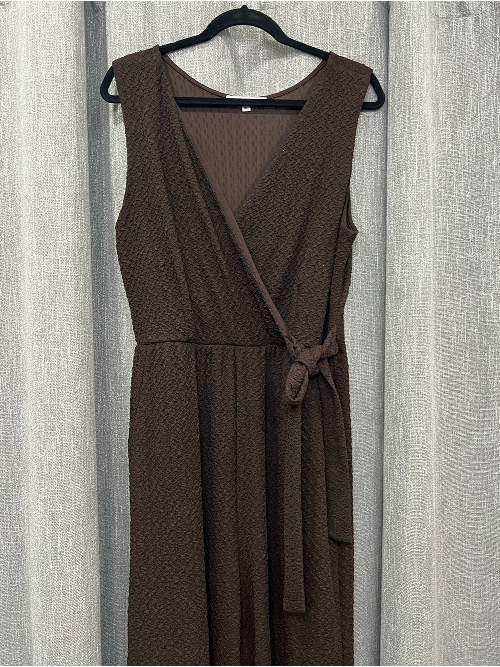 Baltic Born Chocolate Brown Sleeveless Wrap Jumpsuit with Tie